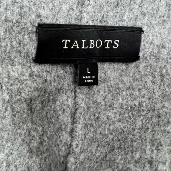 Talbots womens wool blend grey double faced open jacket size large - Picture 7 of 8